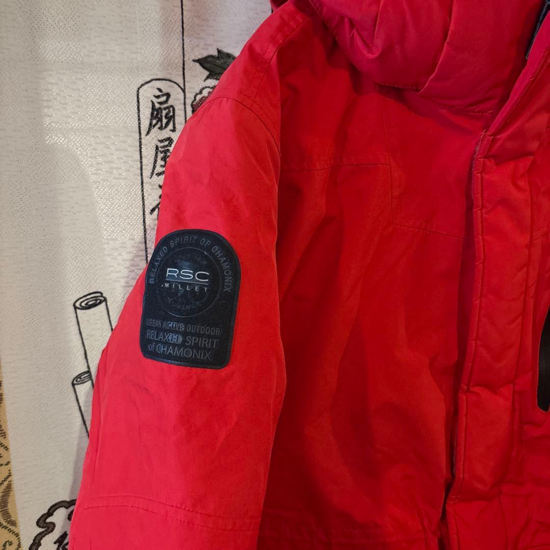 【美品】 MILLET ミレー フードダウン レディースL レッド