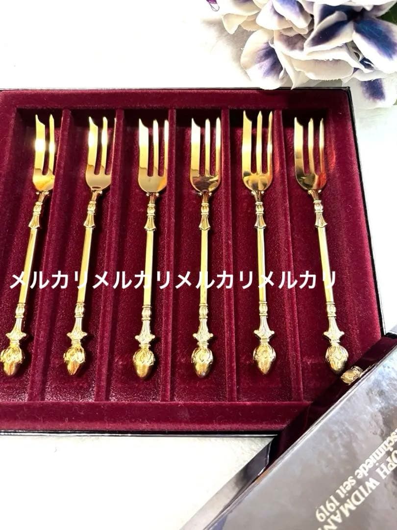 クリストフウィドマン 24金 デコラクラッシック ティーフォーク 6本 訳有