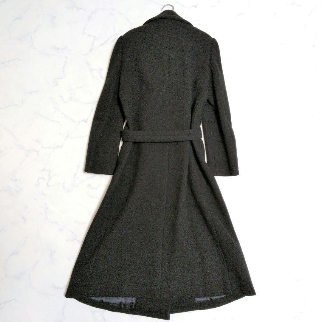 ランバン チェスターコート ロングコート ダブルブレスト ベルト ブラック М