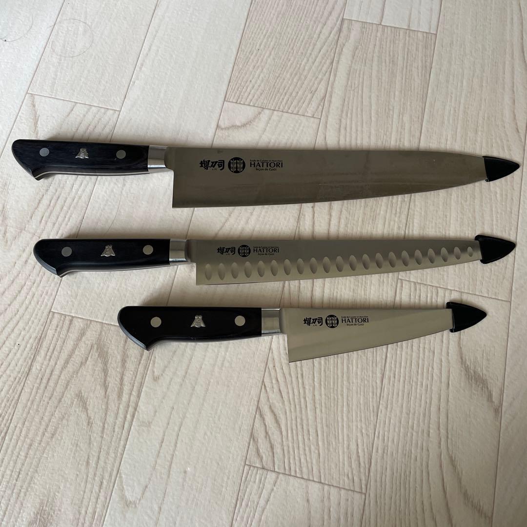 服部栄養専門学校 堺刀司 包丁セット 6本&２本ハードケース鍵付　※単品売りなし