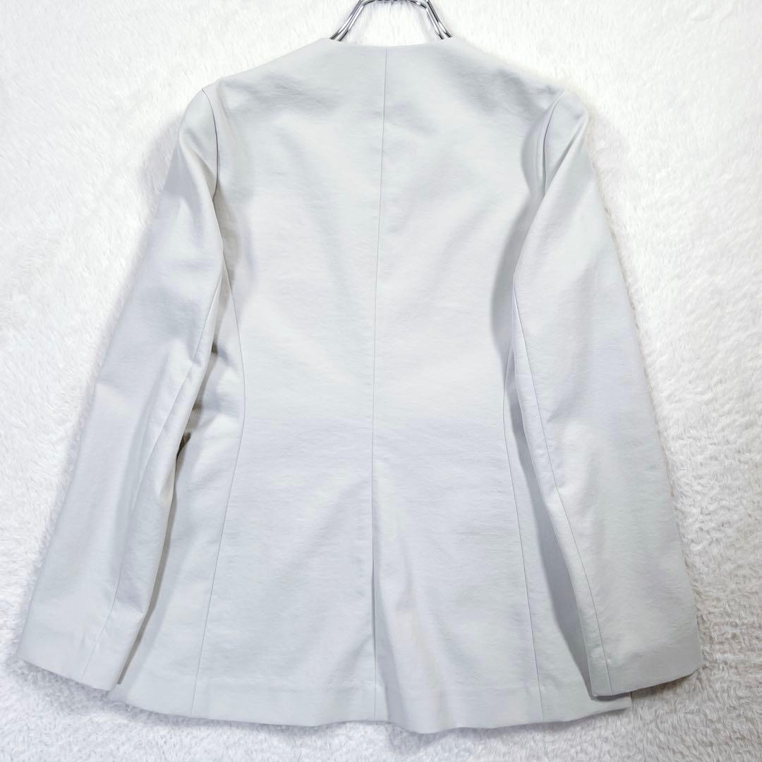 23SS✨セオリー パンツスーツ ストレッチノーカラージャケット ライトグレーS