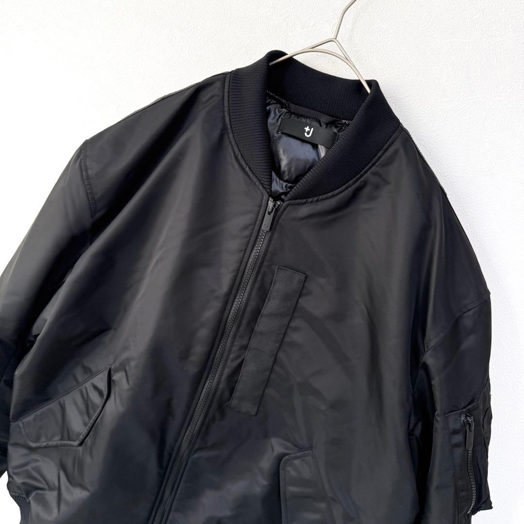 【未使用級✨】ユニクロ+J 復刻版ハイブリッドダウンオーバーサイズMA－1 黒L