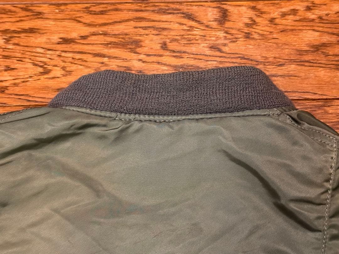 ★縦ステッチ！リブ穴なし！米軍実物80s MA-1 Fタイプ グランドクルー