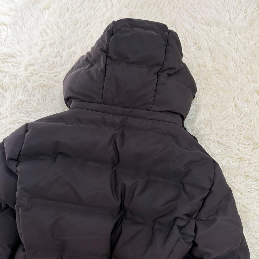 【美品】ZARA セミロングダウンジャケットフード Lサイズ ブラック