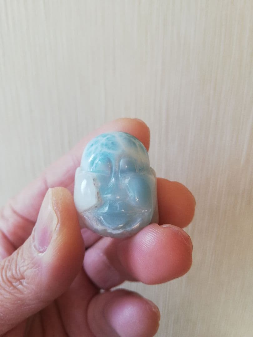 天然石 ラリマー 福の神様　置物