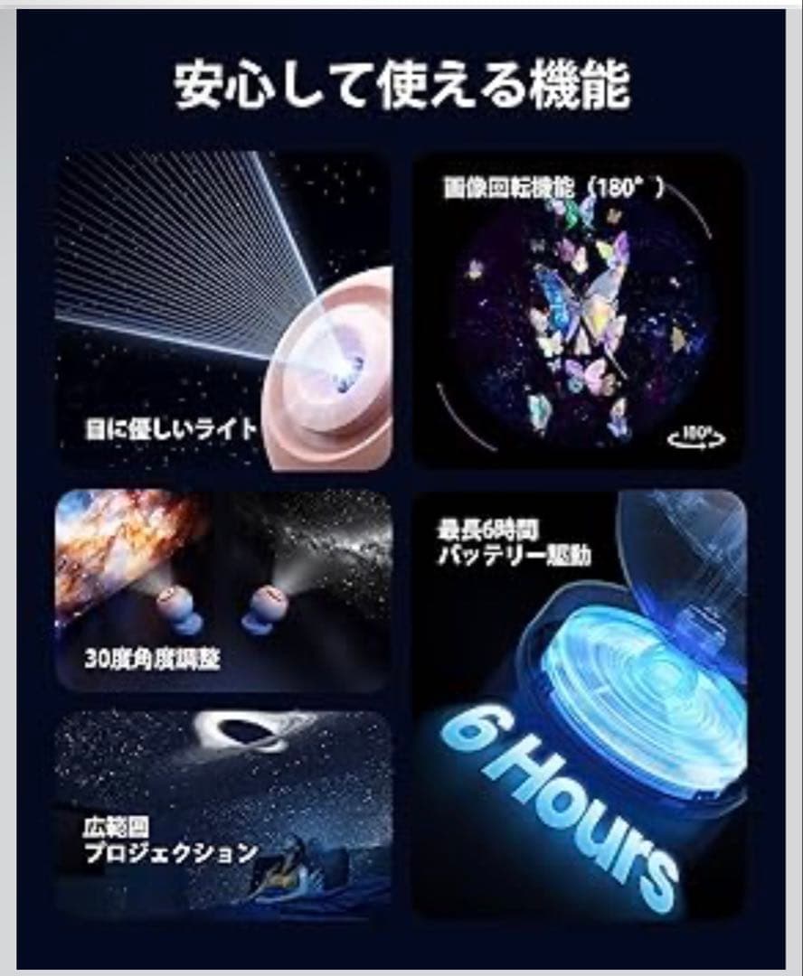 【新品/中身未開封】家庭用プラネタリウム本体+ディスク6枚(恒星星雲)※即日発送