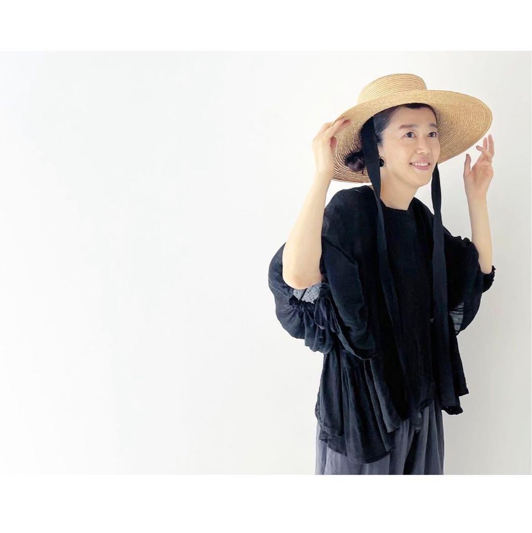 24SS nest Robe リネンガーゼケープ袖ブラウス