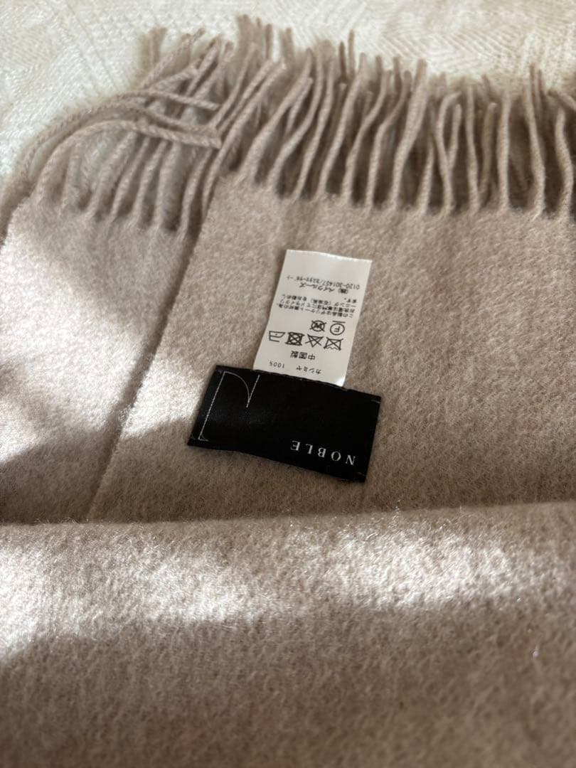 NOBLE♡美品　カシミヤストール ベージュ