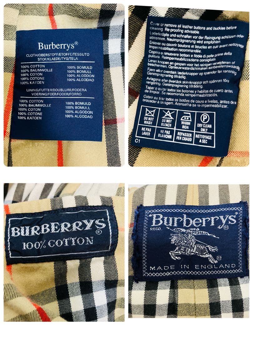 90s BURBERRYS バーバリー 裏地ノバチェック柄 トレンチコート