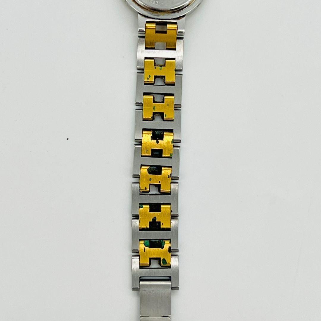 エルメス 新品電池　クリッパー　ホワイト文字盤　クォーツ 腕時計 ゴールド