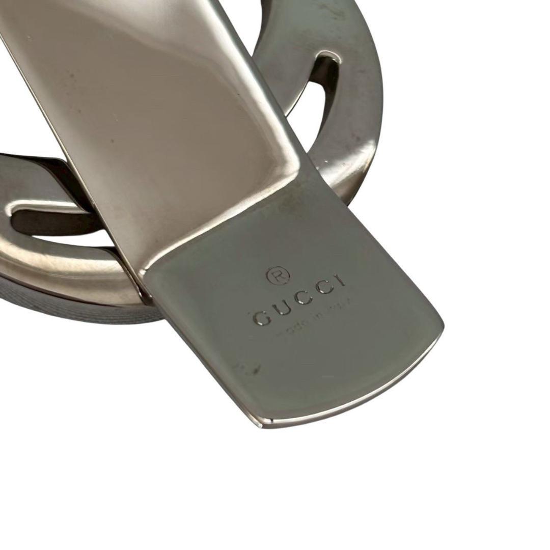 GUCCI グッチ マネークリップ 銀 インターロッキング G ラウンド メンズ