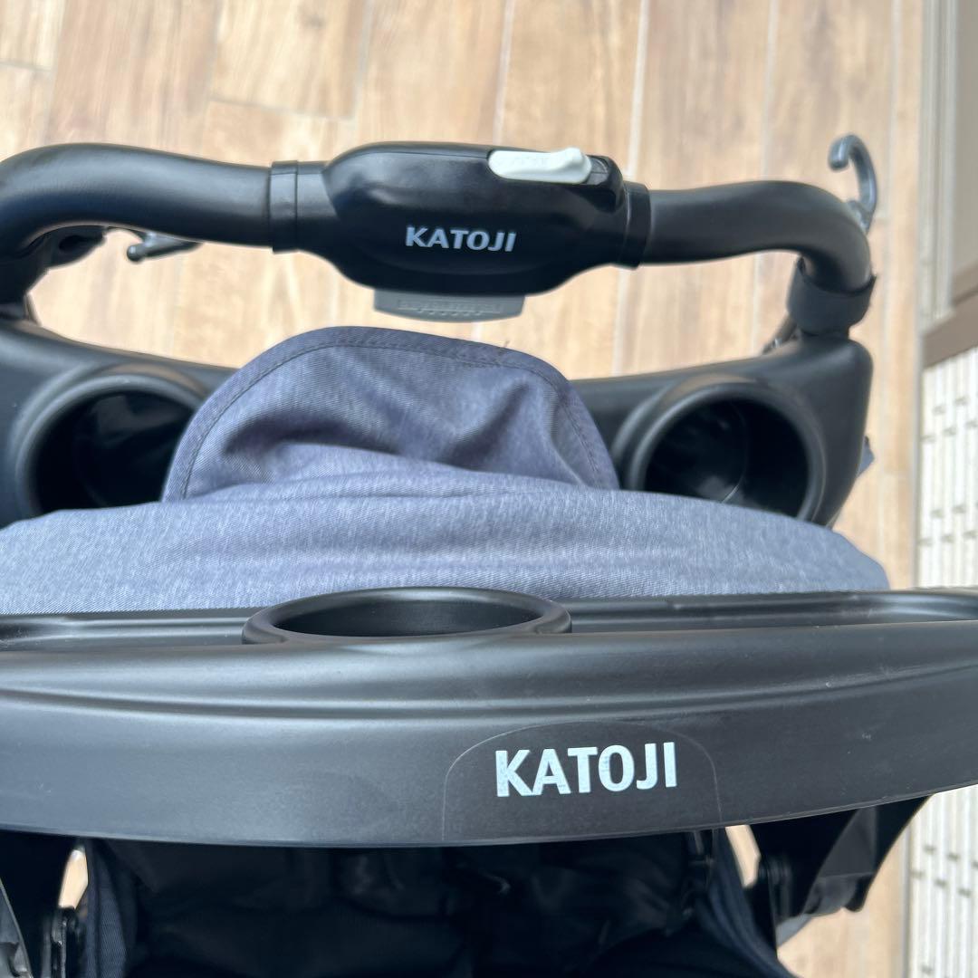 KATOJI 折りたたみ２人乗りベビーカー グレー