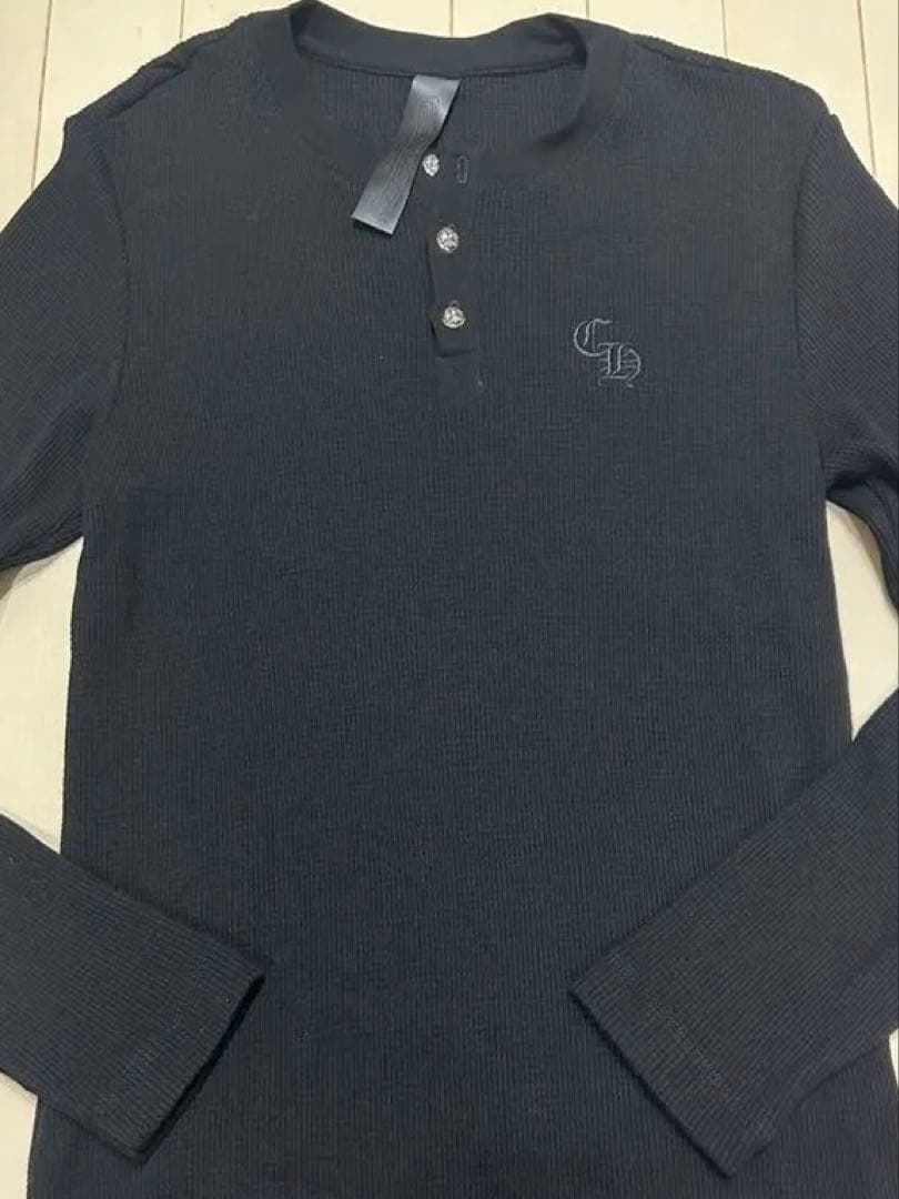 美品クロムハーツ Y NOT CHロゴ刺繍サーマルニット長袖カットソー Ｍ