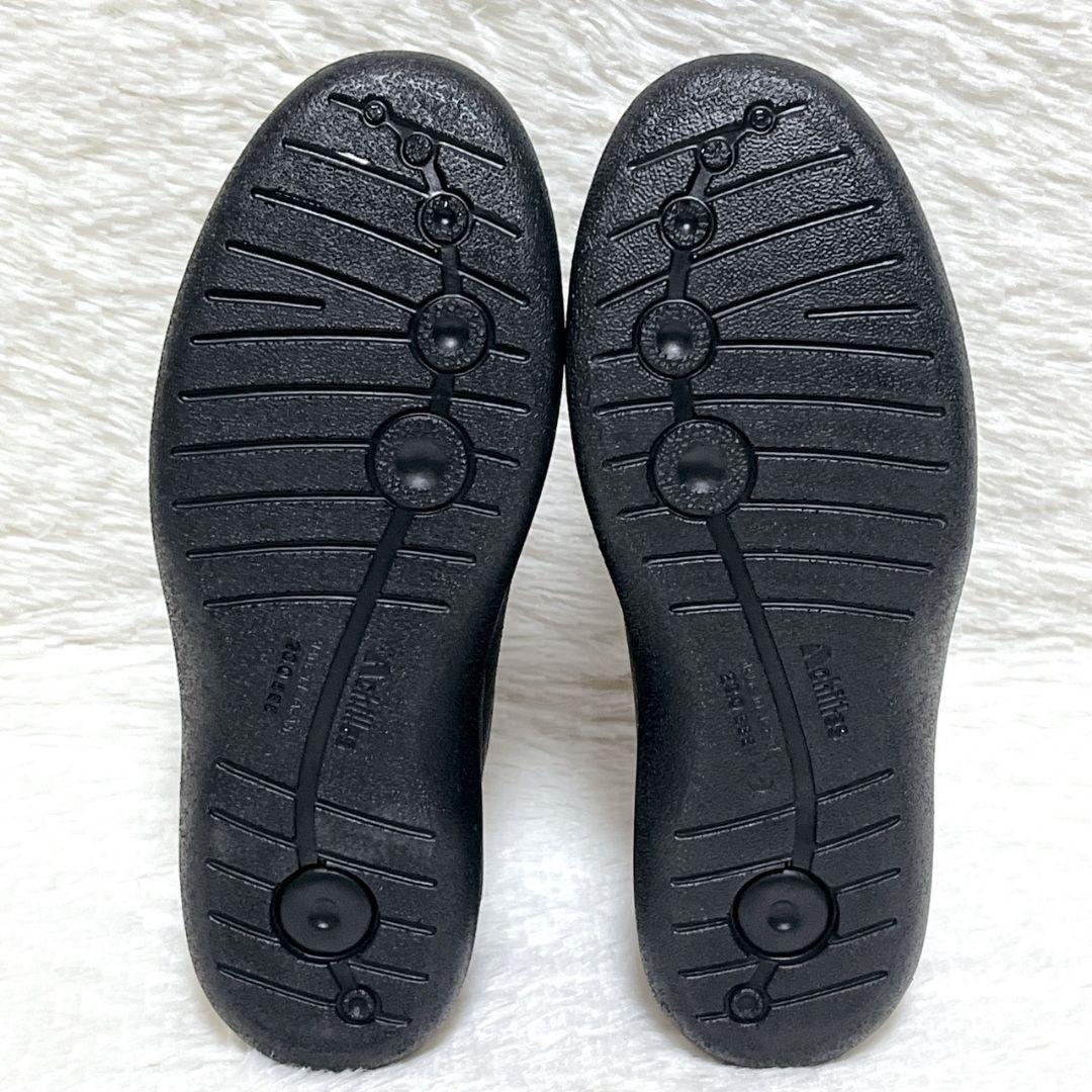 ​【新品タグ付】アキレスソルボ 本革 23cm EEE 黒 サイドジップ