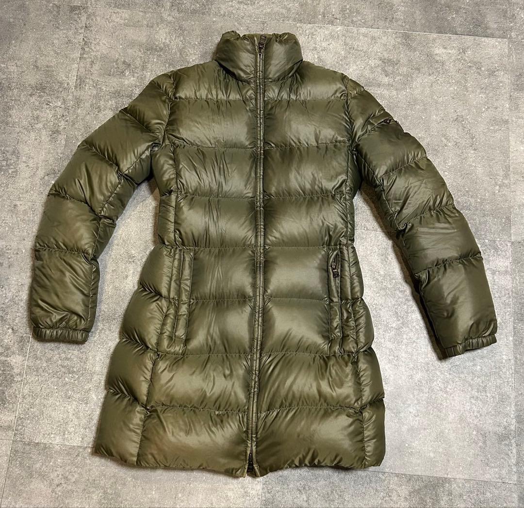 PRADA プラダ　ダウン　ロングダウンコート　カーキ　三角プレート
