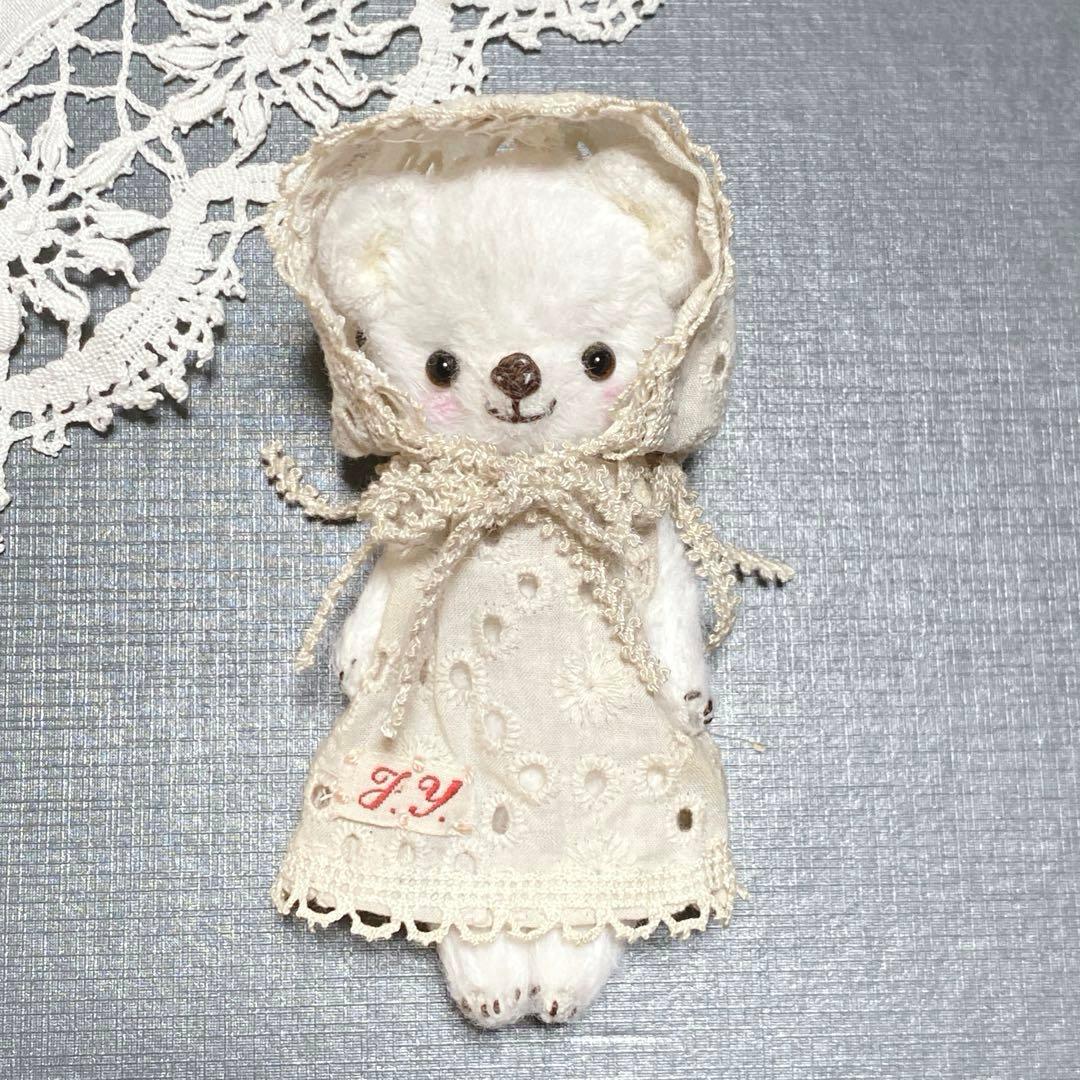 テディベア ハンドメイド ai bear 白くま 手のひらサイズ クマ 12㎝