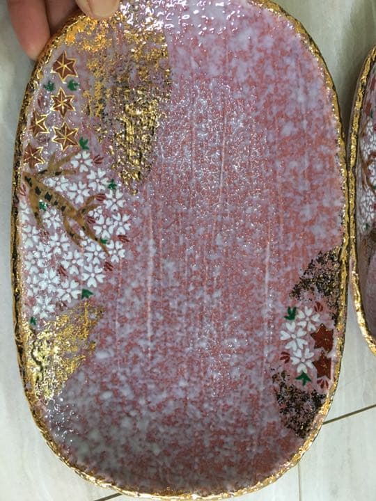 雲錦(桜と紅葉)　皿　オーバル　(5枚)