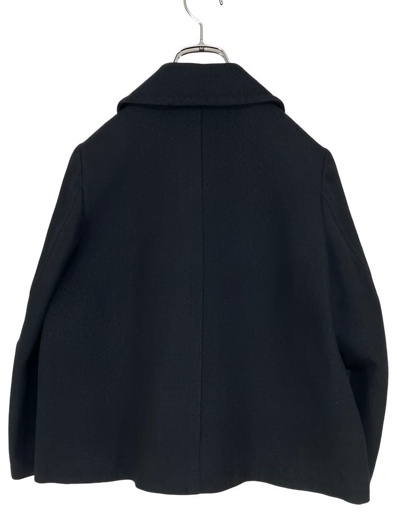 トリココムデギャルソン 16AW ウールコットン 丸襟 ダブルコート 黒Ｓ