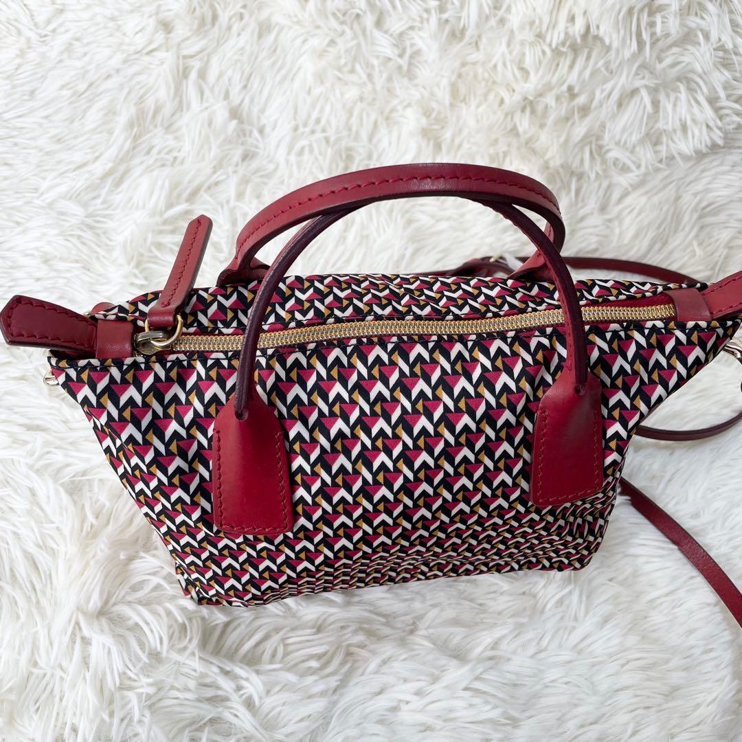 ロベルタピエリROBERTA PIERIショルダーバッグ　 赤　タタミ柄