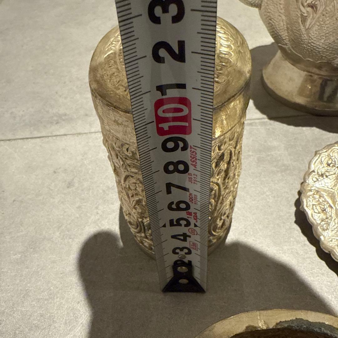 【希少】アンティーク シルバーポット6点セット ビクトリアン調 英国 イギリス