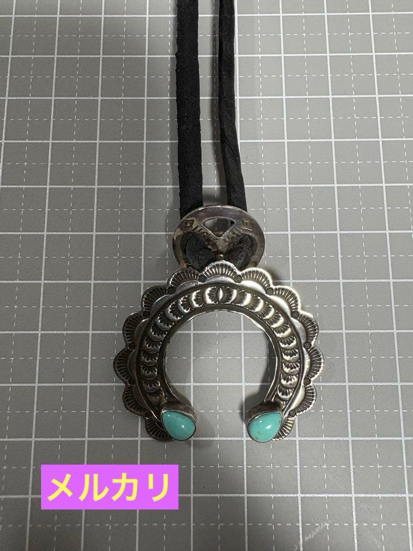 ♦︎最終価格♦︎ナバホ　ナジャ　ターコイズ×スタンプワークsilverネックレス