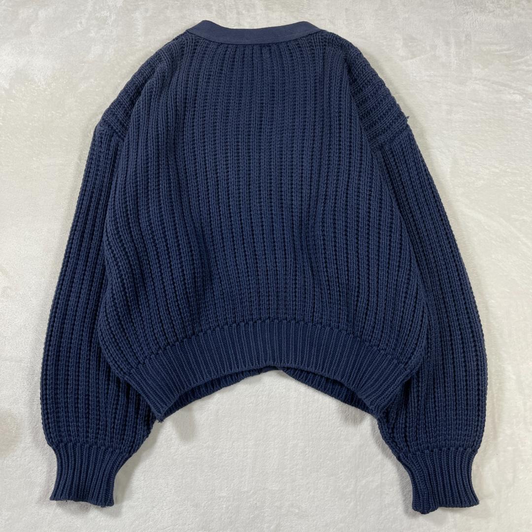 agnès b. HOMME　ビッグシルエットローゲージカーディガン　ネイビー