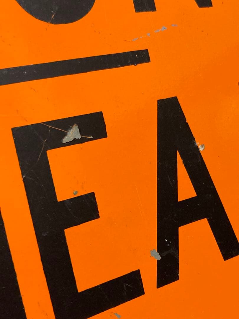 ヴィンテージ 看板 アメリカ CAUTION OVERHEAD 両面