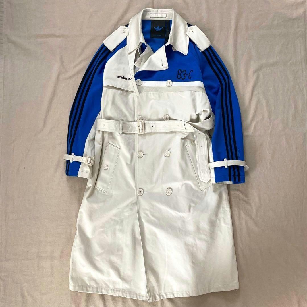 adidas blue version トレンチコート ジャージドッキングコート