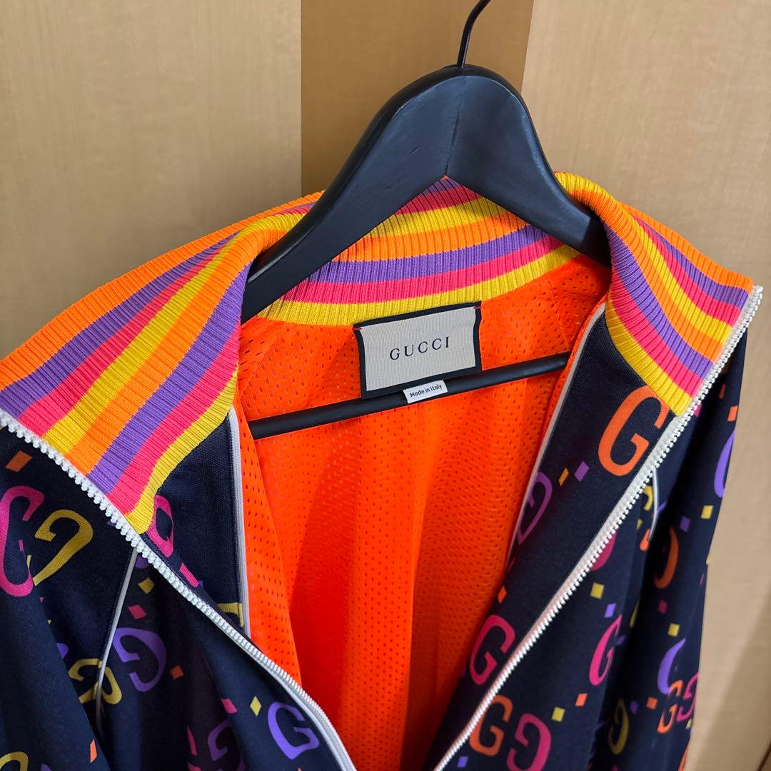 GUCCI テクニカルジャージ ジャンボGG 総柄ジップジャケット レインボー