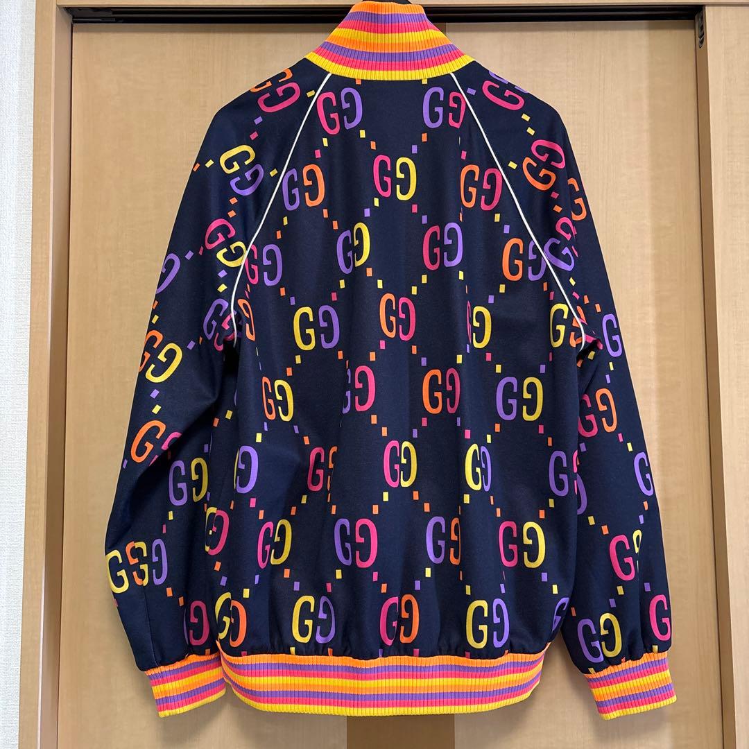 GUCCI テクニカルジャージ ジャンボGG 総柄ジップジャケット レインボー