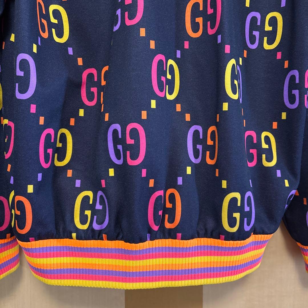 GUCCI テクニカルジャージ ジャンボGG 総柄ジップジャケット レインボー
