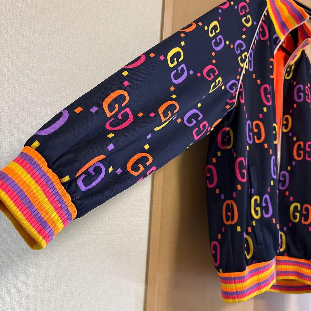GUCCI テクニカルジャージ ジャンボGG 総柄ジップジャケット レインボー