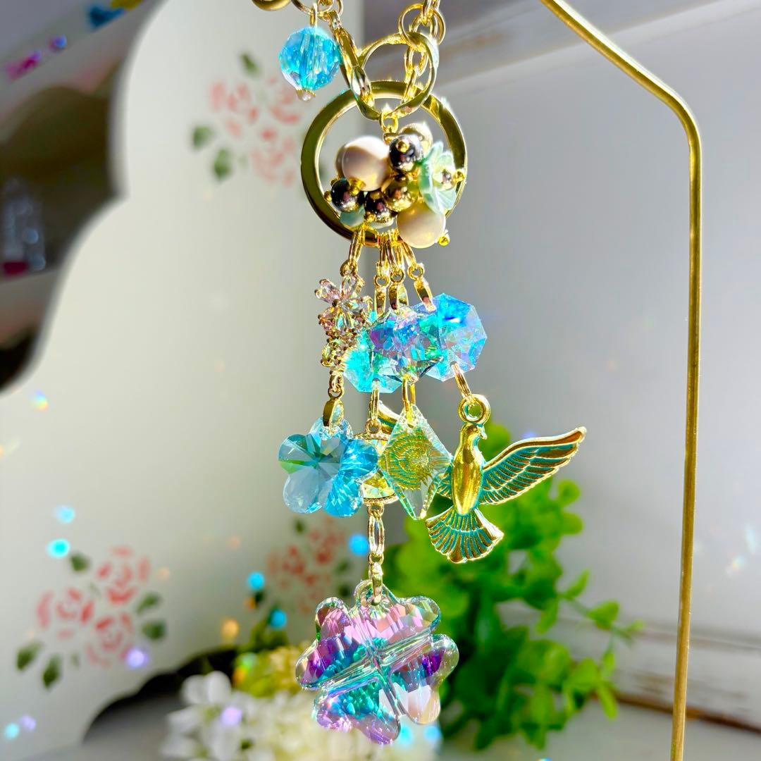 四つ葉のクローバー✩.*˚SWAROVSKIミニサンキャッチャー　②