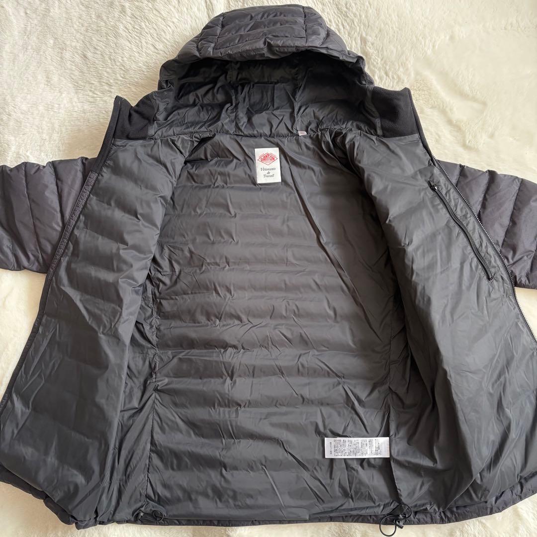 【美品✨】DANTON ダウンジャケット フーディ ブラック ライト フード