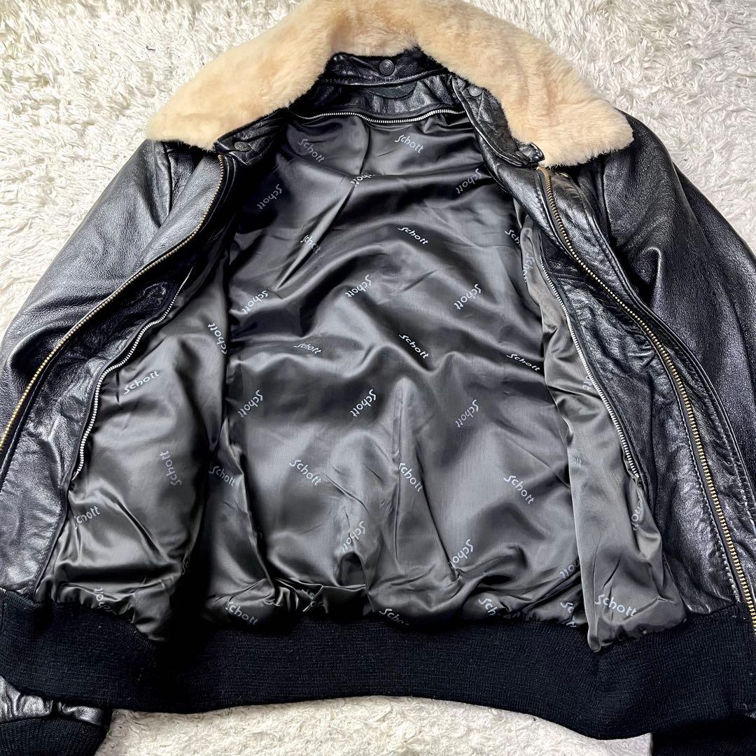 3way/極美品/入手困難✨ショット A-2 G-1 レザージャケット ブラック