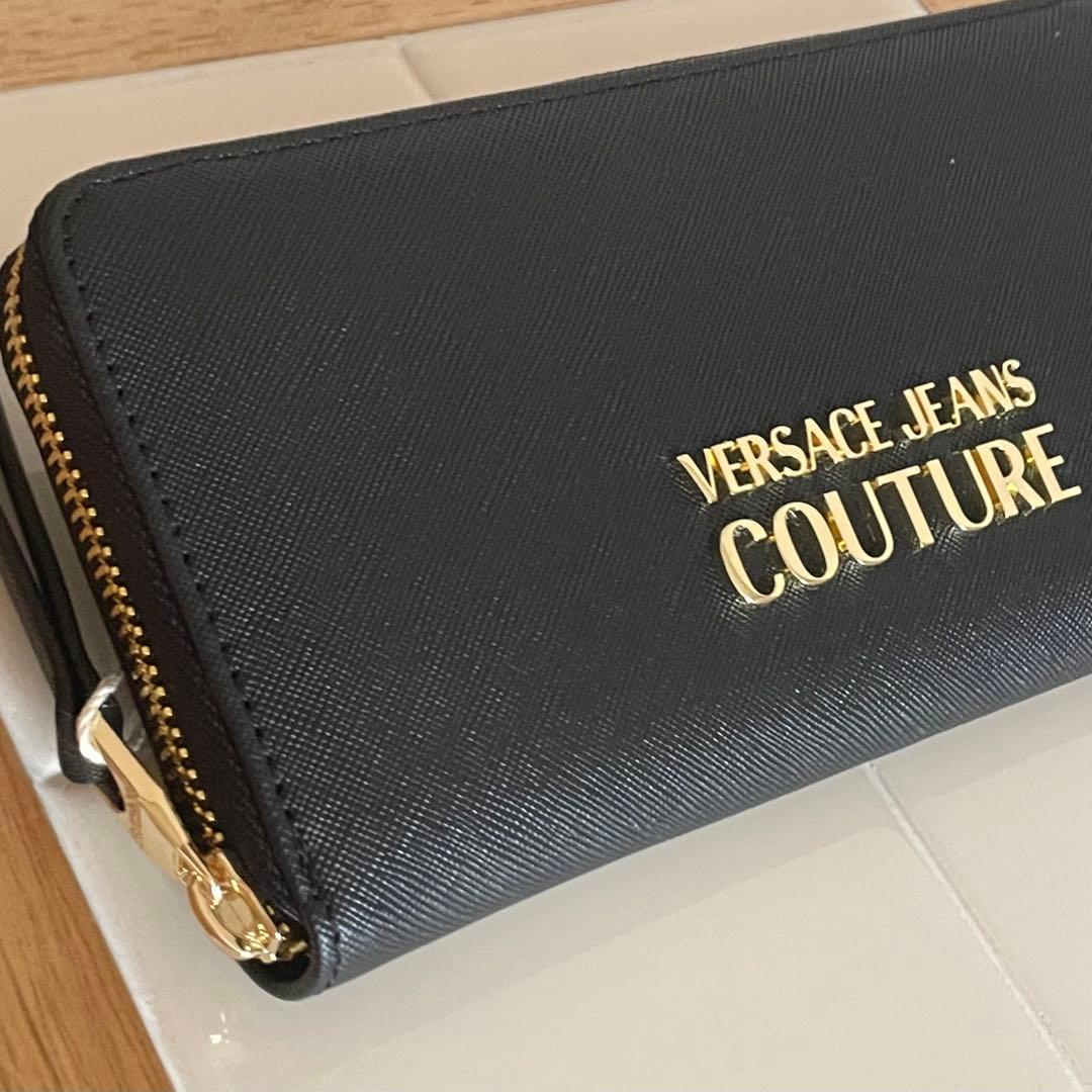 【おむらいすです】　ヴェルサーチェジーンズクチュール　長財布　ブラック
