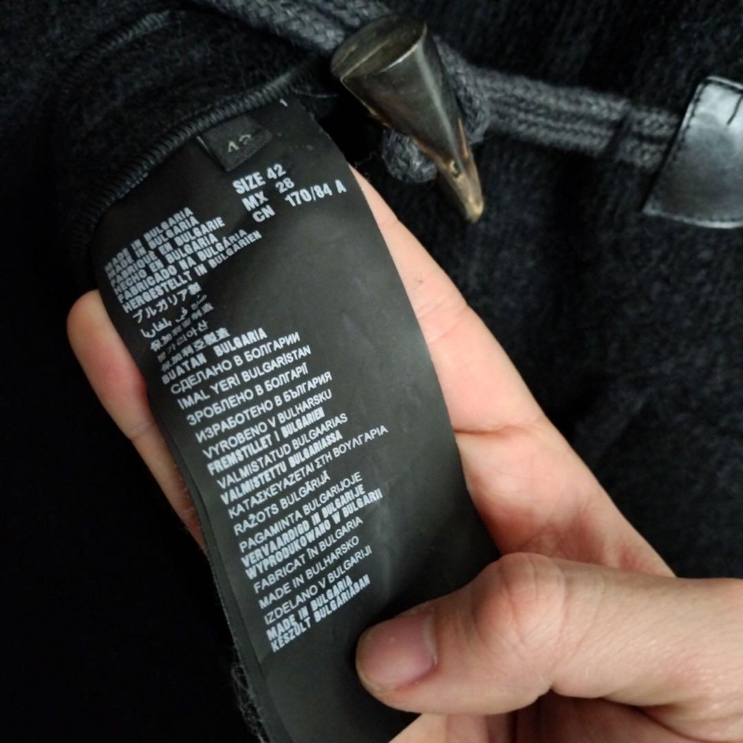 【美品】PRADA プラダ ミドル丈ダッフルコート ウール トグル 黒ブラック