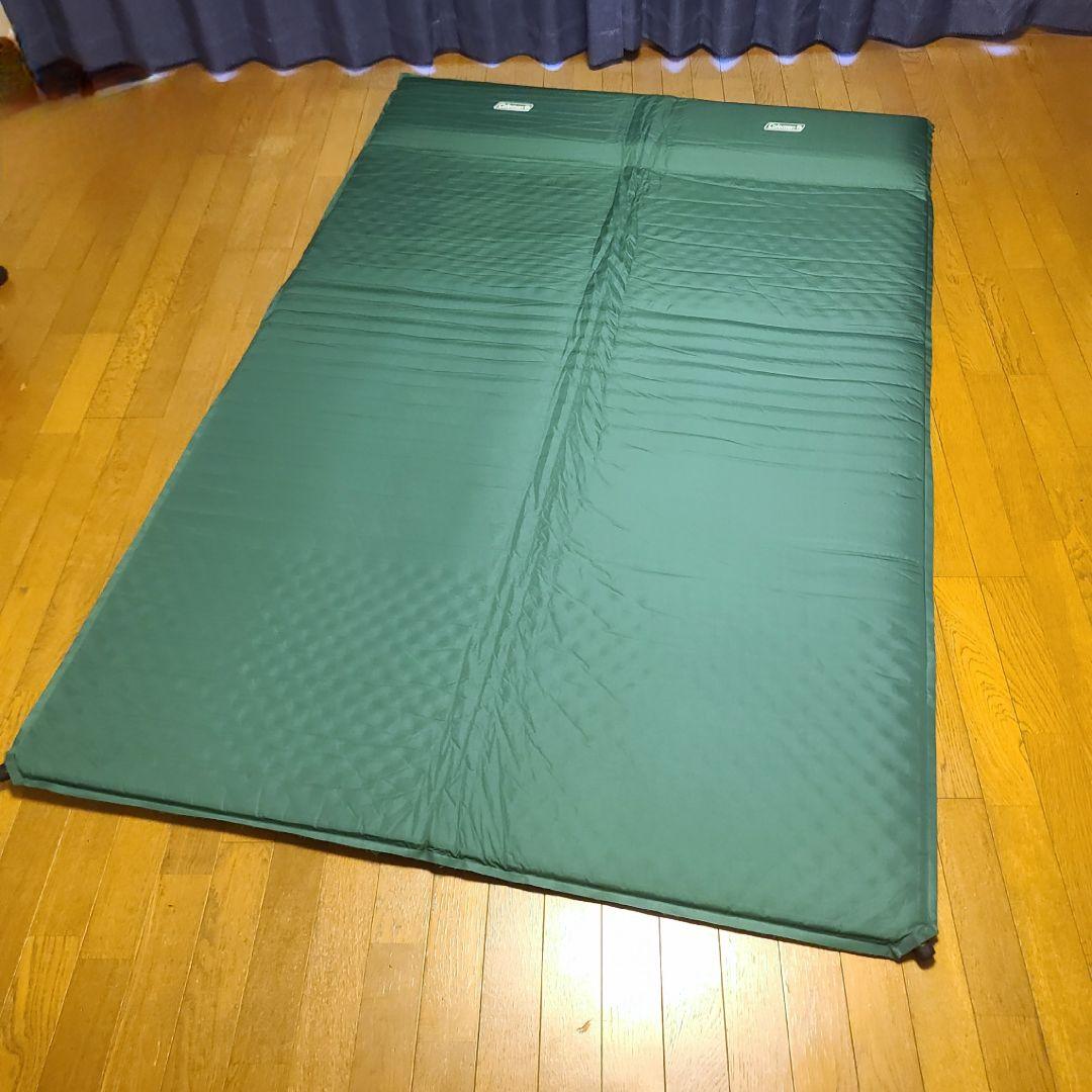 【美品】コールマン キャンパーインフレーターマットW ダブルサイズ グリーン