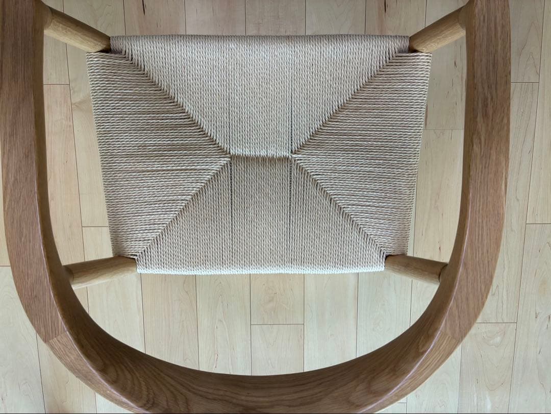 無印　オーク材　ペーパーコードアームチェア　1脚