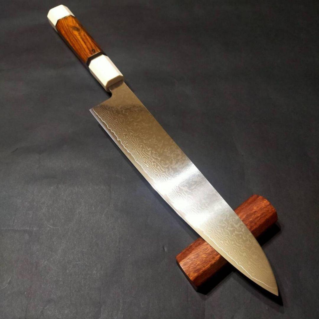 67層ダマスカスV金10号ステンレス牛刀240mm デザートアイアンデュポン八角