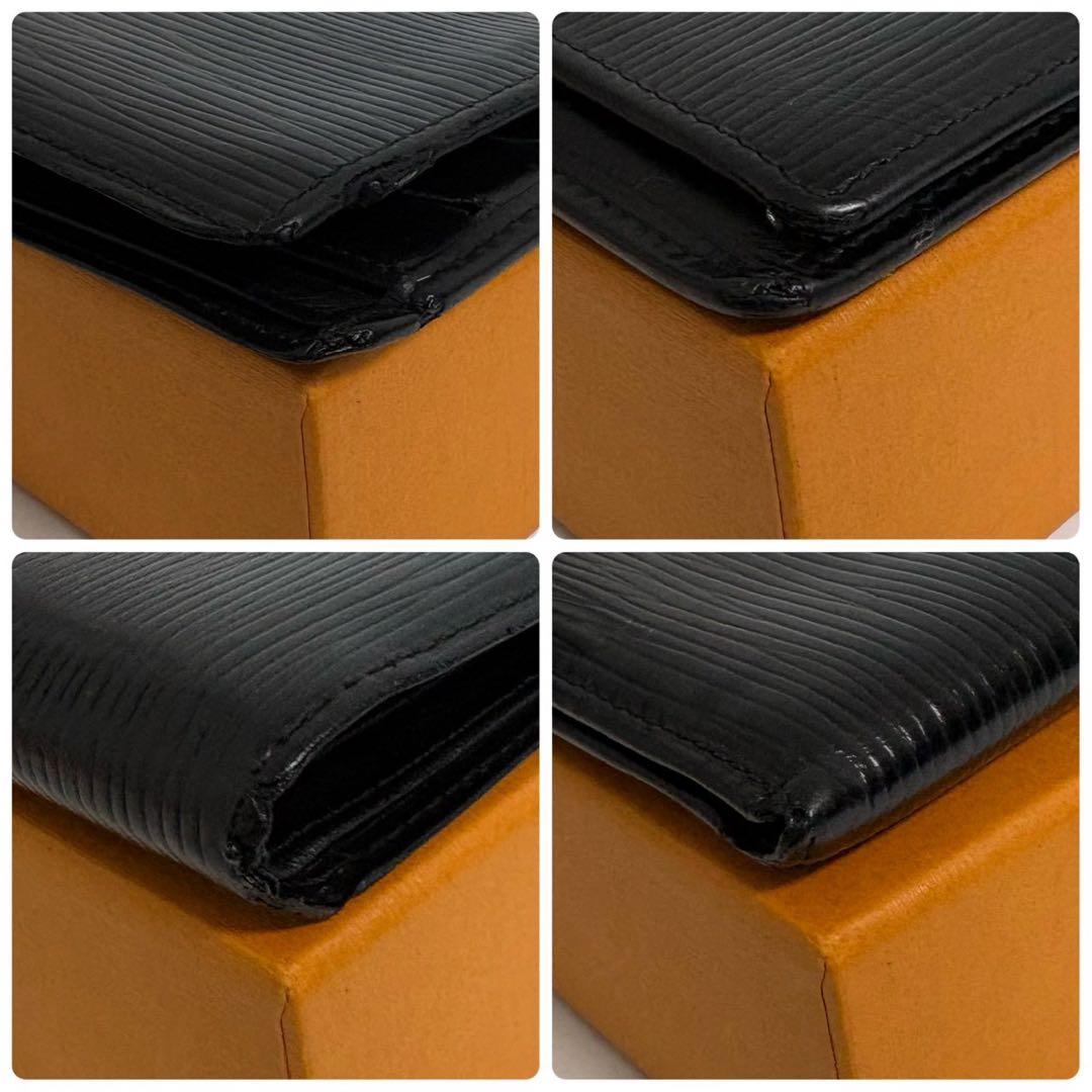 美品✨ ルイヴィトン ポルトフォイユマルコ　エピ　黒　二つ折り財布