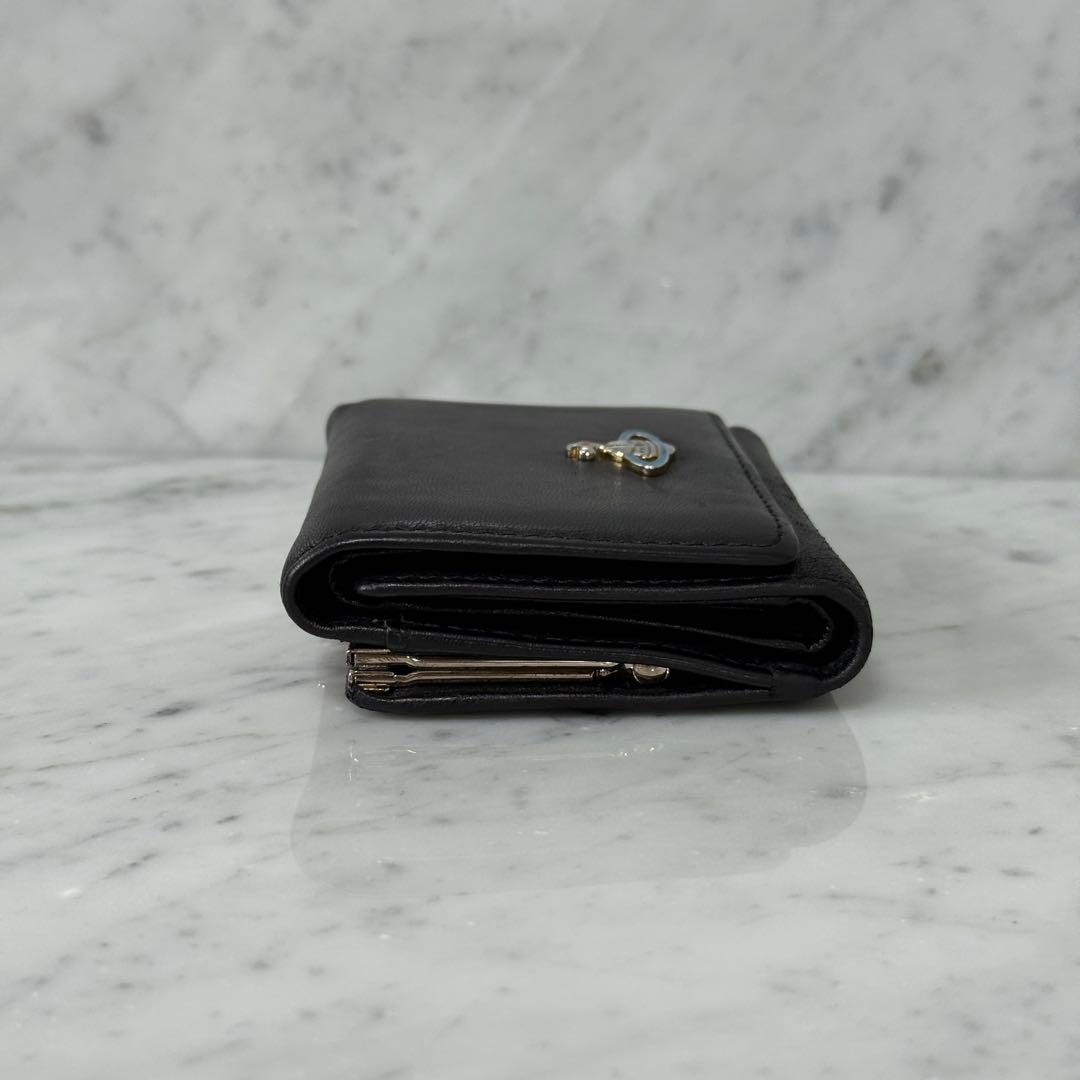 ヴィヴィアンウエストウッド 三つ折財布 がま口財布 ブラック 黒 本革