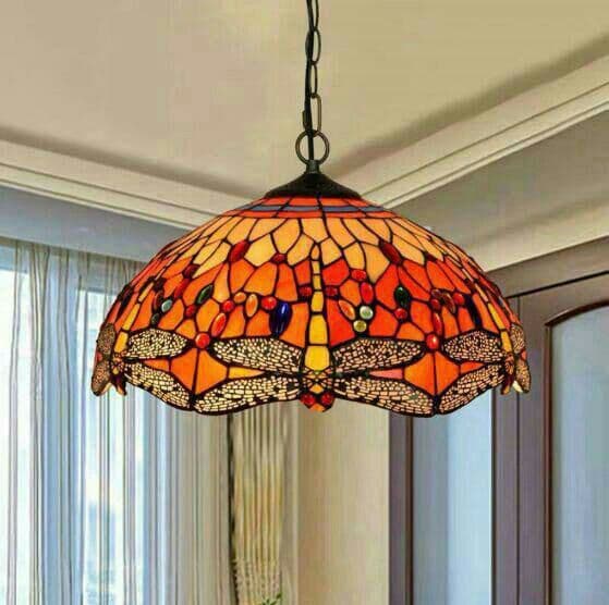 欧風 天井照明 クリエイティブ ステンドグラス ブルーハート9