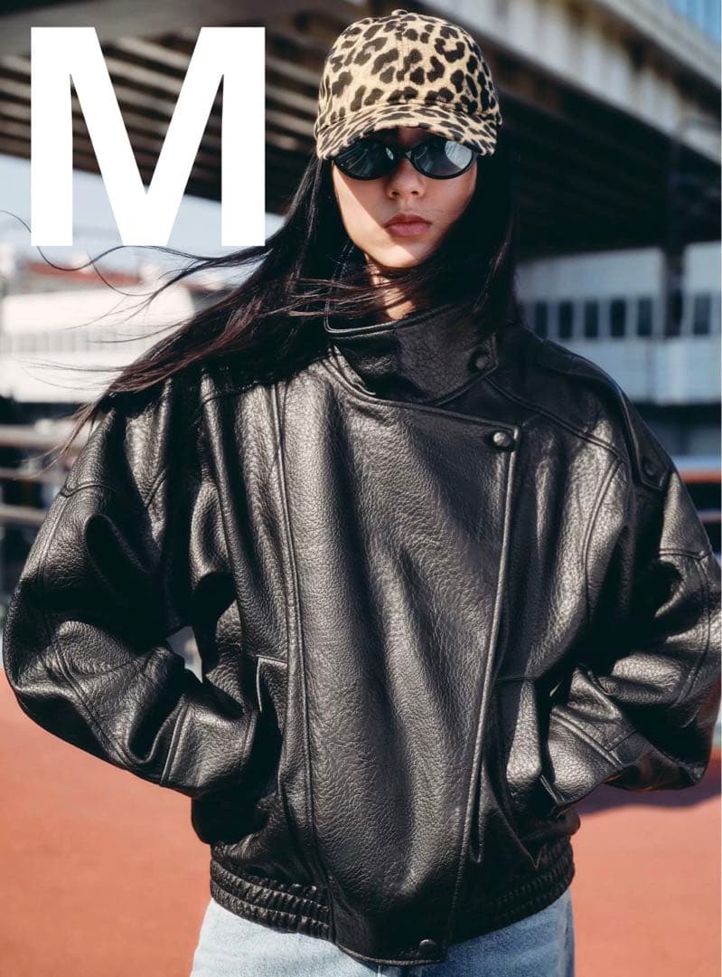 ZARAフェイクレザージャケット ブラック ハイネック Mサイズ