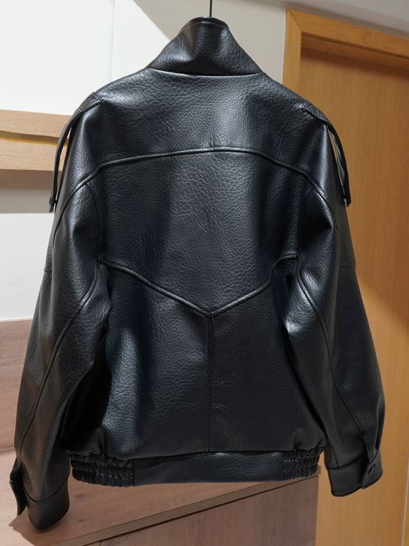 ZARAフェイクレザージャケット ブラック ハイネック Mサイズ