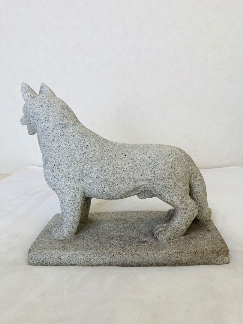 キツネ　狐　お稲荷様　お狐様　石像　白御影石　置物　ご利益　縁起物　商売繁盛