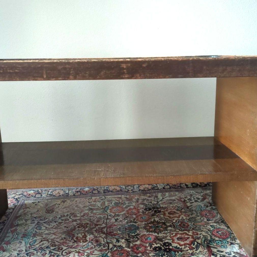 木製　サイドテーブル　テーブル　机　ガラス天板　ガラス