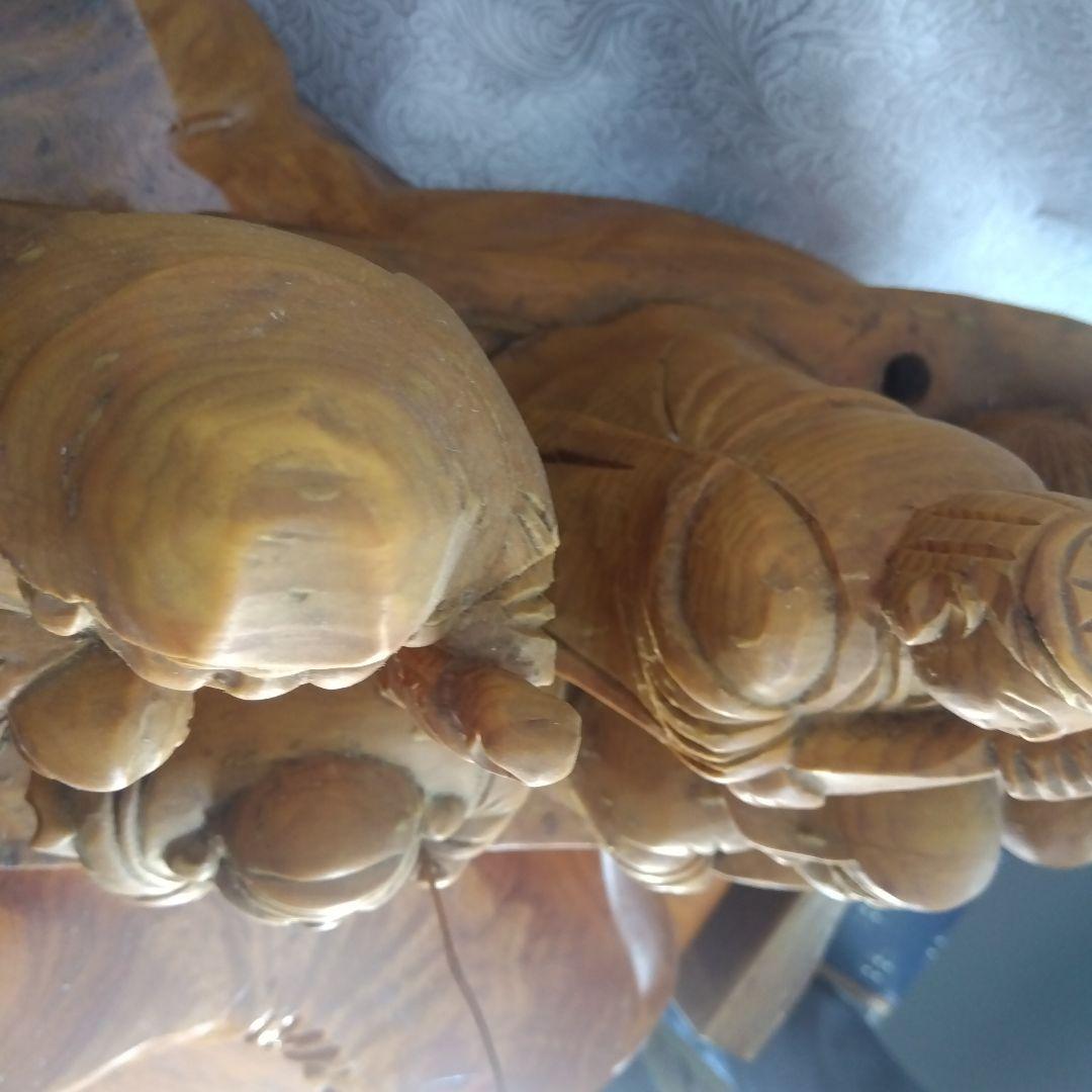 龍に乗った七福神　縁起物　中古品　 木製