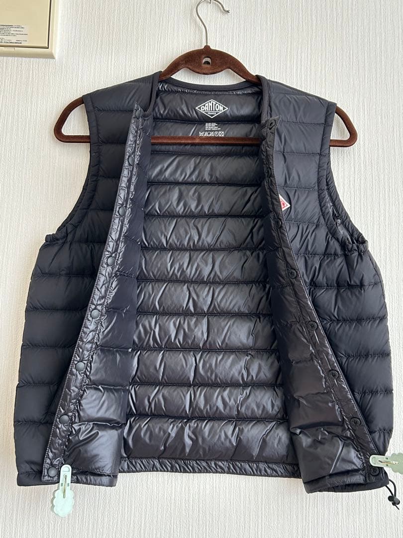 DANTON ダントン クルーネック インナーダウンベスト 黒　36