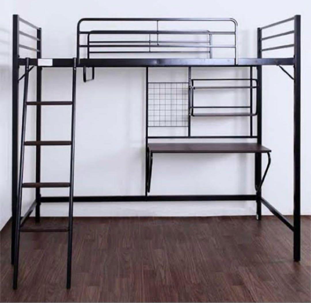 【引き取り限定】ニトリ ロフトベッド 机&ハンガー付き 説明書あり